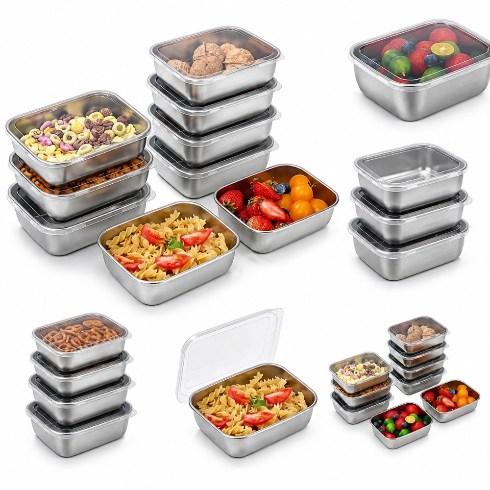 6pcs 스텐 밀폐 용기 스텐 반찬통 누수 방지 6pc - Food Storage Stainless Steel 리뷰 및 가격