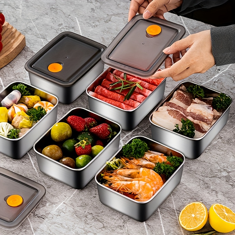 4개 스테인리스 스틸 식품 보관 용기 세트 - 두꺼운  - Food Storage Organization 리뷰 및 가격