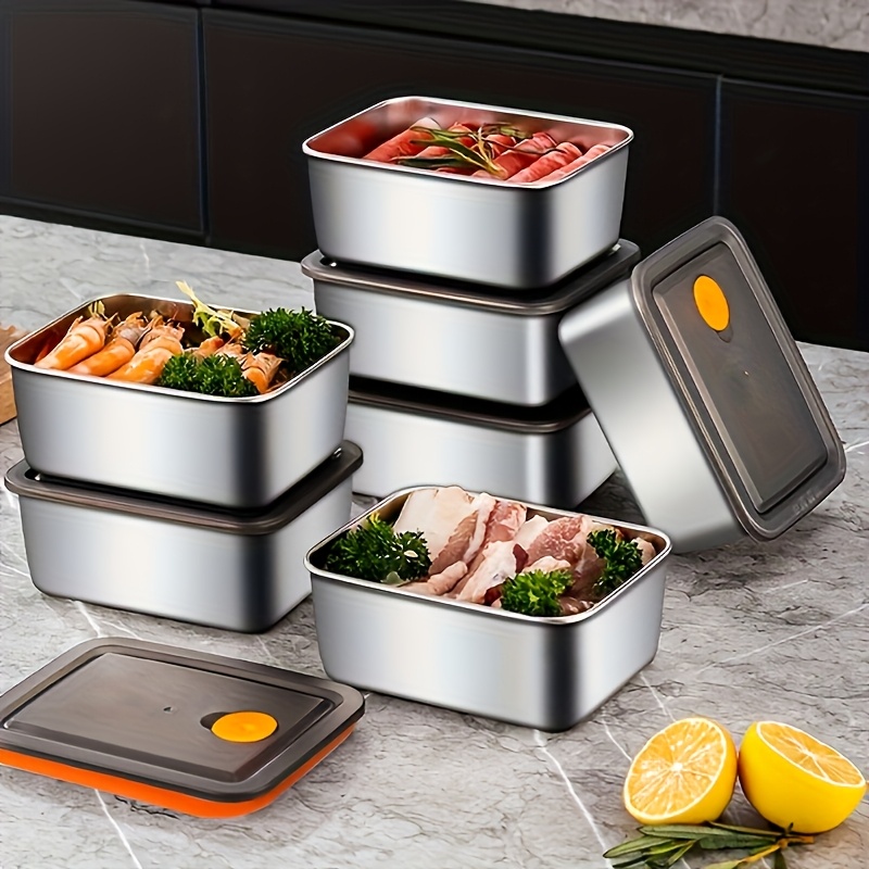 4개 스테인리스 스틸 식품 보관 용기 세트 - 두꺼운  - Food Storage Organization 리뷰 및 가격