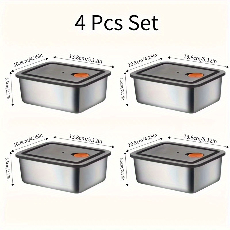 4개 스테인리스 스틸 식품 보관 용기 세트 - 두꺼운  - Food Storage Organization 리뷰 및 가격
