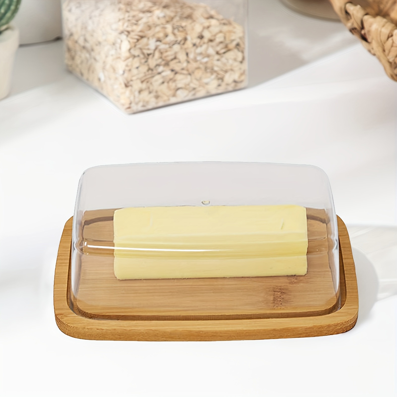 대나무 버터 접시 직사각형 치즈 보관 트레이 플레이트, - Food Storage Acrylic Containers 리뷰 및 가격