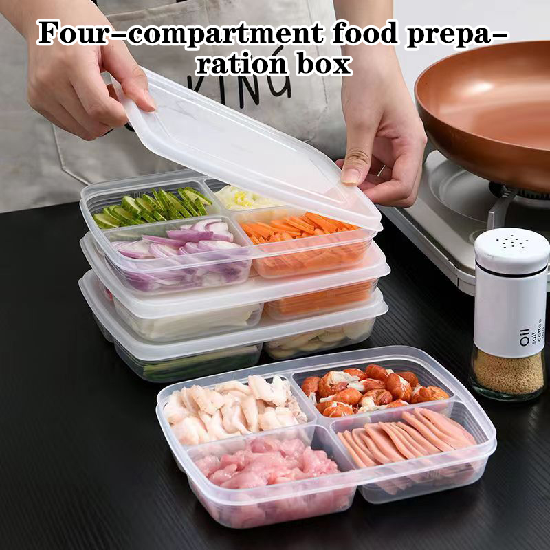 새로운【4칸 플라스틱 보관함 휴대용 칸막이 냉장고 냉동 - Food Storage With Compartments 리뷰 및 가격