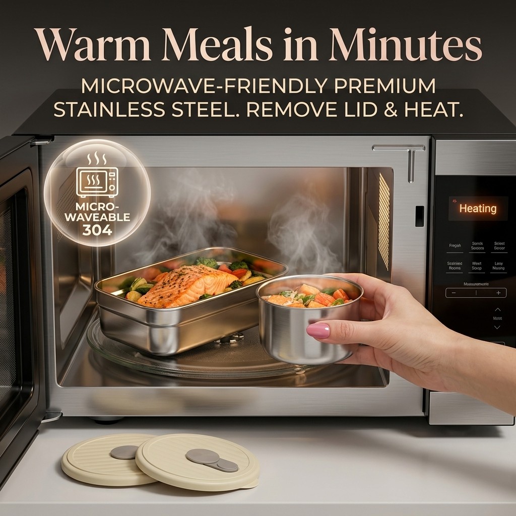 전자레인지 사용 가능 304 스테인리스 도시락 세트 3 - Food Storage With Compartments 리뷰 및 가격