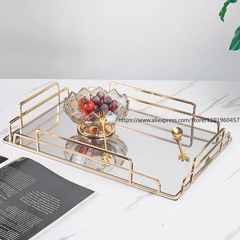 골든 스트로크 유리 거울 롤링 트레이 북유럽 대형 직사 - Food Storage Glass Set 리뷰 및 가격