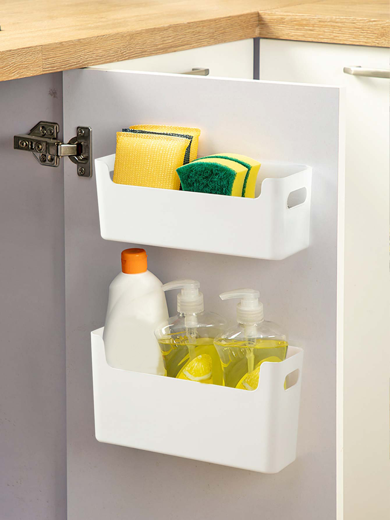 펀치프리 캐비닛 도어 정리함 플라스틱 벽걸이 수납함 스 - Food Storage Cabinet For Kitchen 리뷰 및 가격