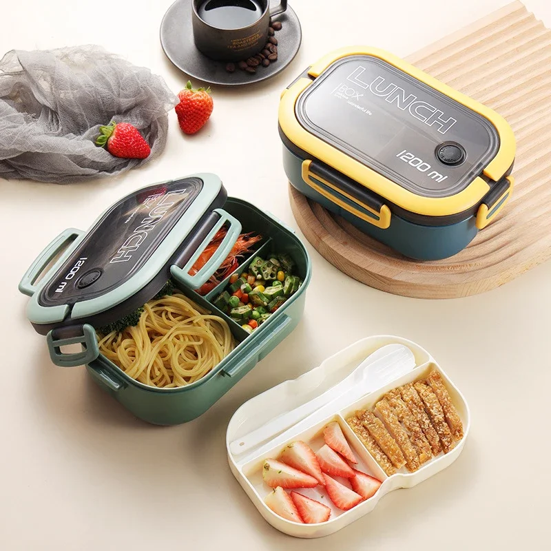 핫 싱글 이중 레이어 도시락통 과일 음식 전자레인지용  - Food Storage With Compartments 리뷰 및 가격
