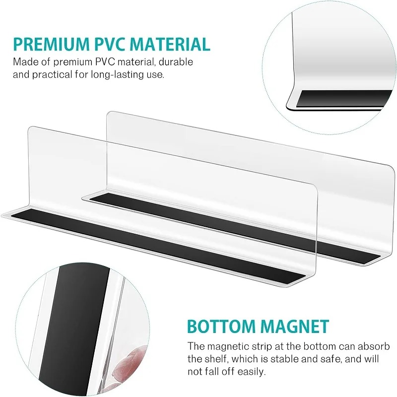 5PCS L 모양의 선반 분배기 PVC 투명 구획 슈퍼 - Food Storage Types 리뷰 및 가격