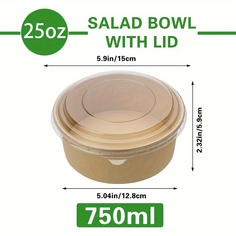25온스/750ml 25/50팩 종이 그릇 뚜껑 포함, - Food Storage Meal Prep 리뷰 및 가격